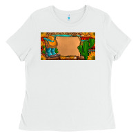 White custom cowboy boots aztec sunflowers leopard license plate Ladies Tee - Artiststas
