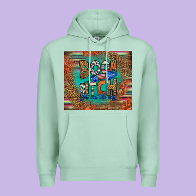 Boom Bitch Get Out The Way Premium Hoodie Designed By Hra Design Shop