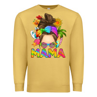 Antique Gold messy bun mama summer Premium Sweatshirt - RanaPortraitStore
