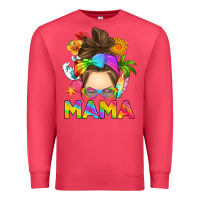 Cardinal messy bun mama summer Premium Sweatshirt - RanaPortraitStore