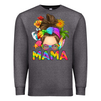 Charcoal Heather messy bun mama summer Premium Sweatshirt - RanaPortraitStore