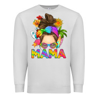 Dove Grey messy bun mama summer Premium Sweatshirt - RanaPortraitStore