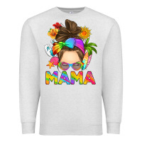Oatmeal Heather messy bun mama summer Premium Sweatshirt - RanaPortraitStore