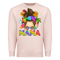Pale Pink messy bun mama summer Premium Sweatshirt - RanaPortraitStore