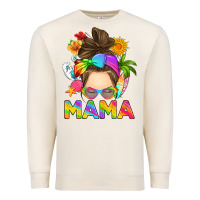Sandshell messy bun mama summer Premium Sweatshirt - RanaPortraitStore