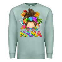 Seafoam messy bun mama summer Premium Sweatshirt - RanaPortraitStore