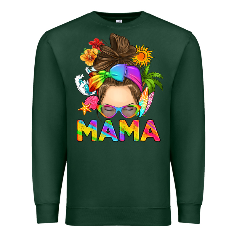 Messy Bun Mama Summer Premium Sweatshirt by RanaPortraitStore | Teevron