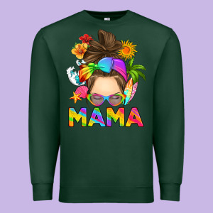 Messy Bun Mama Summer Premium Sweatshirt Designed By Ranaportraitstore