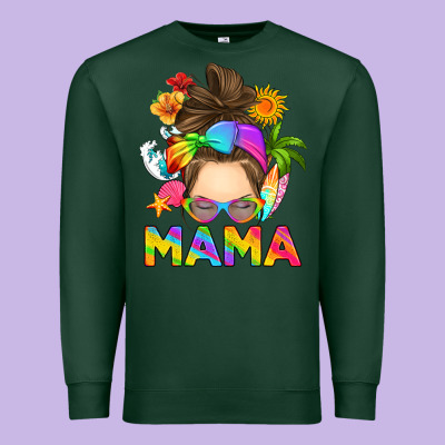 Premium Sweatshirt messy bun mama summer