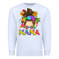 White messy bun mama summer Premium Sweatshirt - RanaPortraitStore