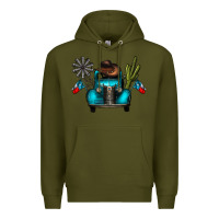 Army Green texas truck Premium Hoodie - CowhideDigitalArt