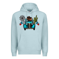Blue Mist texas truck Premium Hoodie - CowhideDigitalArt