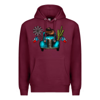 Burgundy texas truck Premium Hoodie - CowhideDigitalArt