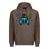 Coffee texas truck Premium Hoodie - CowhideDigitalArt