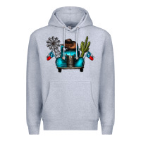 Heather Grey texas truck Premium Hoodie - CowhideDigitalArt