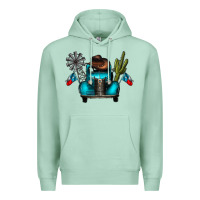 Seafoam texas truck Premium Hoodie - CowhideDigitalArt