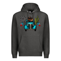 Charcoal Heather texas truck Premium Hoodie - CowhideDigitalArt