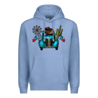 Colony Blue texas truck Premium Hoodie - CowhideDigitalArt
