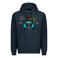 Navy texas truck Premium Hoodie - CowhideDigitalArt