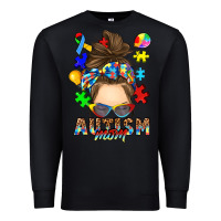 Black messy bun autism mom Premium Sweatshirt - RanaPortraitStore