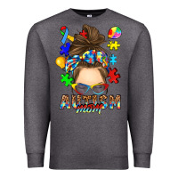 Charcoal Heather messy bun autism mom Premium Sweatshirt - RanaPortraitStore