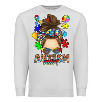 Dove Grey messy bun autism mom Premium Sweatshirt - RanaPortraitStore