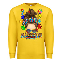 Lemon messy bun autism mom Premium Sweatshirt - RanaPortraitStore