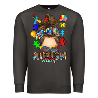 Smoke messy bun autism mom Premium Sweatshirt - RanaPortraitStore