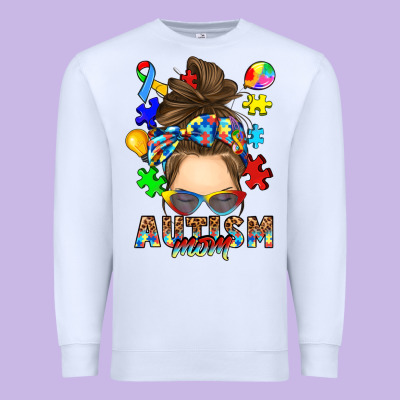 Premium Sweatshirt messy bun autism mom