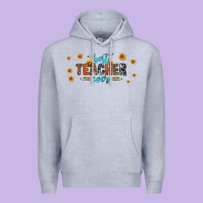 Best Teacher Ever 16oz Libbey Glass Premium Hoodie Designed By Hra Design Shop