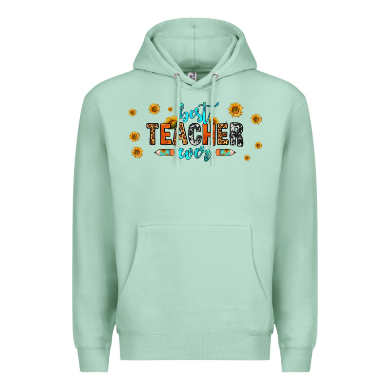 Best Teacher Ever 16oz Libbey Glass Premium Hoodie by HRA Design Shop | Teevron
