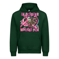 Forest Green western leopard  in october we wear pink heart Urban Hoodie - AdoDesignShop