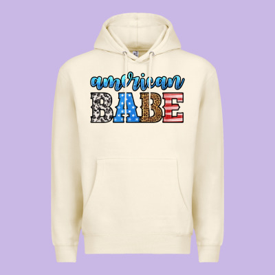 American Babe Premium Hoodie Designed By Hra Design Shop