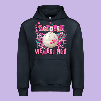 In October We Wear Pink Volleyball Urban Hoodie Designed By Adodesignshop
