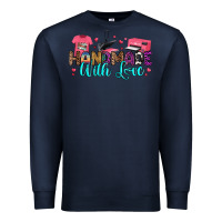 Navy handmade with love Premium Sweatshirt - RanaPortraitStore