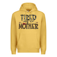 Antique Gold tired as a mother Premium Hoodie - CowhideDigitalArt