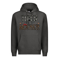 Charcoal Heather tired as a mother Premium Hoodie - CowhideDigitalArt