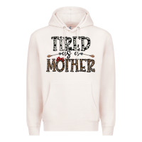 Pale Pink tired as a mother Premium Hoodie - CowhideDigitalArt