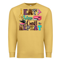 Antique Gold eat sleep craft repeat Premium Sweatshirt - RanaPortraitStore