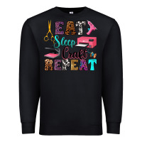 Black eat sleep craft repeat Premium Sweatshirt - RanaPortraitStore