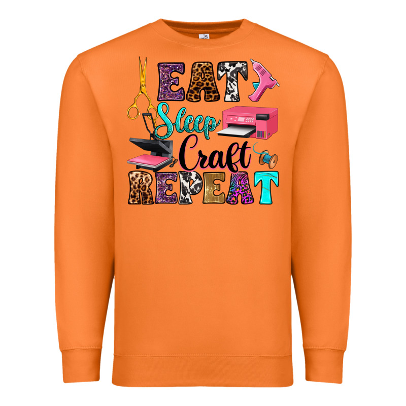 Eat Sleep Craft Repeat Premium Sweatshirt by RanaPortraitStore | Teevron