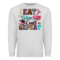 Dove Grey eat sleep craft repeat Premium Sweatshirt - RanaPortraitStore