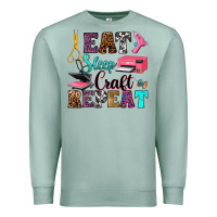 Seafoam eat sleep craft repeat Premium Sweatshirt - RanaPortraitStore