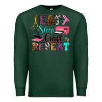 Sports Green eat sleep craft repeat Premium Sweatshirt - RanaPortraitStore