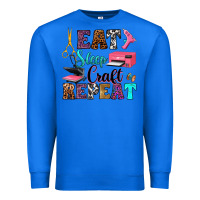 True Royal eat sleep craft repeat Premium Sweatshirt - RanaPortraitStore