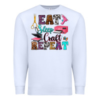 White eat sleep craft repeat Premium Sweatshirt - RanaPortraitStore