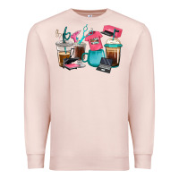 Pale Pink crafting coffee cups Premium Sweatshirt - RanaPortraitStore
