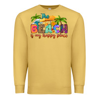 Antique Gold the beach is my happy place Premium Sweatshirt - RanaPortraitStore