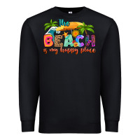Black the beach is my happy place Premium Sweatshirt - RanaPortraitStore