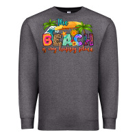 Charcoal Heather the beach is my happy place Premium Sweatshirt - RanaPortraitStore